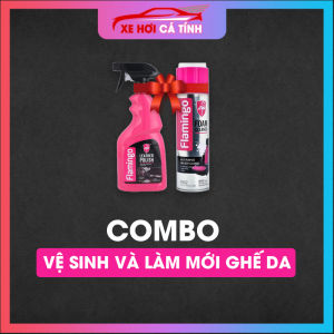 Combo chăm sóc ghế da sofa tại nhà tẩy sạch vệ sinh và dưỡng bóng ghế da như mới Flamingo dành cho ô tô và ghế gia đình