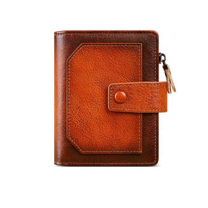 BANYANU Functional Men Short Purse Casual Travel Vertical Anti RFID Brown Cow Genuine Leather Wallet for Men 2024 Father Birthday Gift