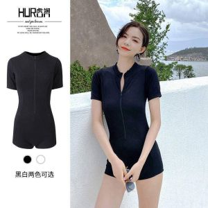 Short-sleeved swimsuit sunscreen Korean ins style swimsuit attire swimsuit for women slim beach hot spring swimsuit