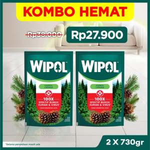 [BELI 2 LEBIH HEMAT] Wipol Karbol Lantai Cemara 730ml x2