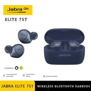 【3 Months Warranty】Jabra Elite 75T Wireless Bluetooth Noise Canceling Headphones Waterproof Sports In-Ear Earbuds for IOS/Android/Ipad Built-in Microphone 28-hour Battery Life Subwoofer Stereo Jabra Bluetooth Earbuds