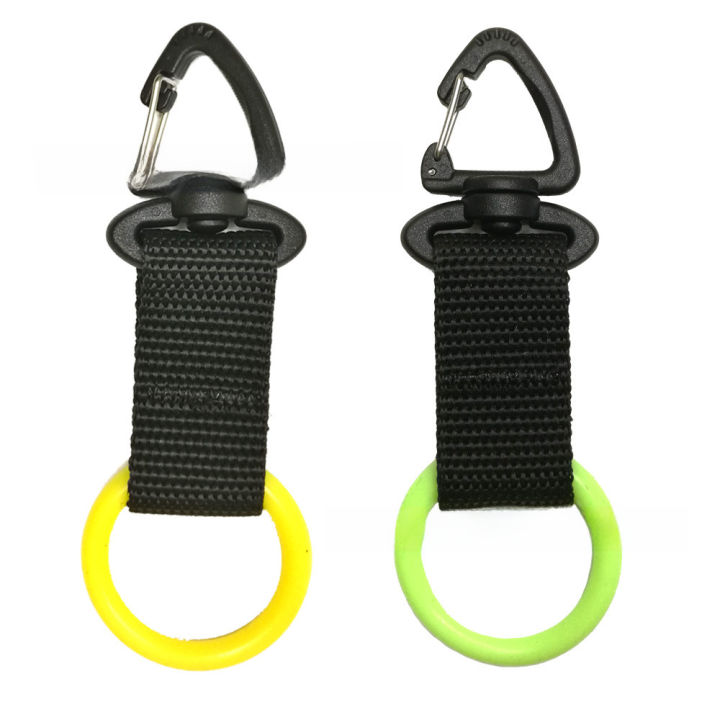 Scuba diving fins maintain a tether strap, Quickly release the clip and ...
