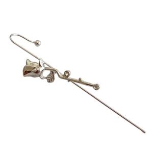 Tinh tế Hoa Tai Hoa Hồng Bông tai giả chi tiết craftsmanship hợp kim kết cấu Khuyên tai mặt cho những người đam mê thời trang