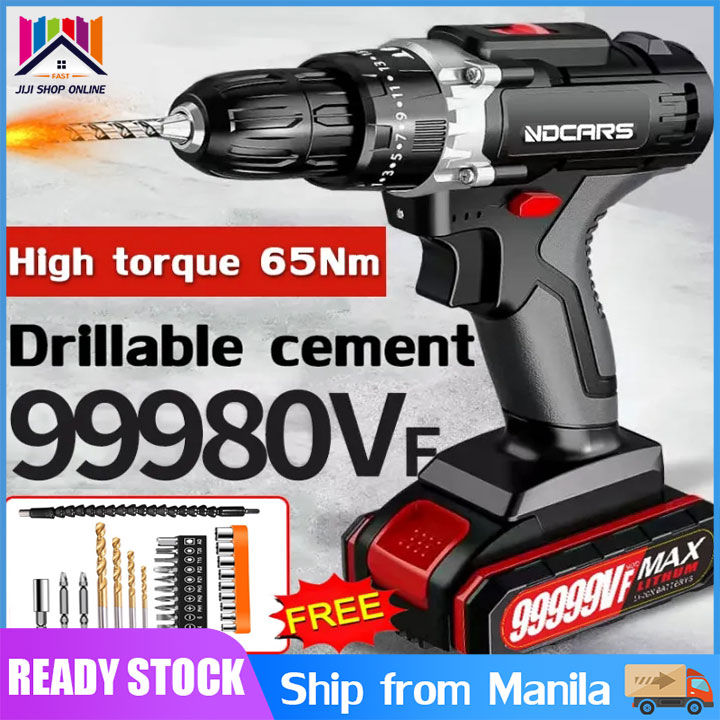 Cordless Electric Impact Drill Hammer Drill Percussion Drill Driver ...