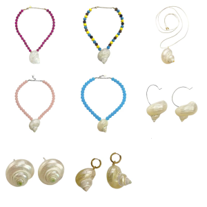 Tự nhiên vỏ sò Vòng cổ ngọc trai Trọng lượng nhẹ Bông tai thanh lịch Vòng Cổ Phụ Kiện quà tặng cho phụ nữ