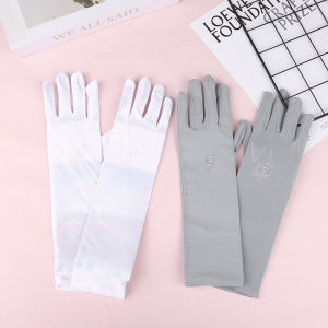 Minwen 1 cặp găng tay Kem chống nắng lái xe găng tay căng Phụ Nữ Chống UV giữa dài thoáng khí găng tay cho mùa xuân mùa hè Găng tay mỏng