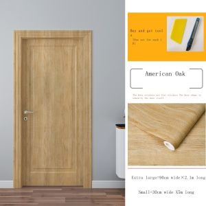 90x210cm Door Stickers Self-Adhesive Whole Sheet Of Waterproof White Wood Grain Thickened Wooden Door Bedroom Door Furniture Kitchen Cabinet Desktop Sticker