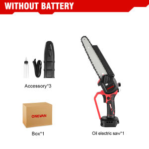 Onevan không chổi than 8 inch cưa điện không dây có thể sạc lại Chainsaw dầu tự động phun công cụ gia công gỗ cho Makita 18V Pin