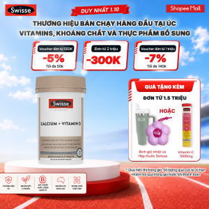 Viên Uống Swisse Calcium + Vitamin D3 - Hỗ Trợ Duy Trì Mật Độ Xương Giúp Răng Và Cơ Bắp Chắc Khỏe