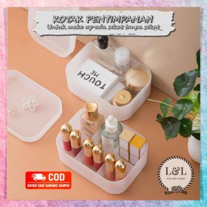 Organizer Box Serbaguna Tempat Kotak Penyimpanan Wadah Kosmetik Skincare Sekat dan Polos Portable