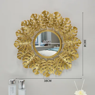 4 Styles European Modern Style Gold Decoration Mirror Wall Hanging Background Wall Mirror（Fragile products if damaged can apply for a refund）