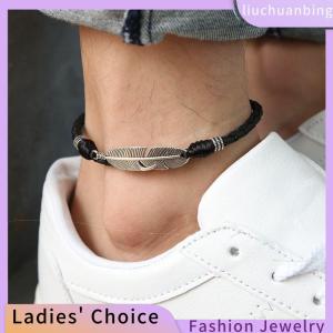 [COD] liuchuanbing Jewellery Boho handmade người đàn ông lông da dây vòng chân chân chân dép đồ trang sức bãi biển