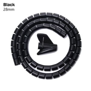 WAYCAI 8/10/16/22/28mm HDPE Wrap Clip 1.5m Length Wire Organizer Cable Holder Cord Protector Flexible Spiral Tube