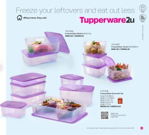 Tupperware FreezerMate Medium II 1.5Lor Small II 650ml (2 pcs) (2 or 4 pcs) (Colour: Purlicio)