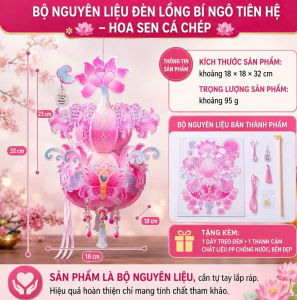 Lồng Đèn Hồ Lô Rước Trung Thu 4 Mẫu – Đèn Tự Lắp Ráp Có Thanh Cầm Trang Trí Đêm Rằm