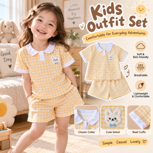 AILEBE Kids Sets Terno For Boys Girls Toddler Soft Smooth Skin-Friendly Breathable Moisture-Absorbent Simple Design Easy To Match Fresh Fashionable No Stimulation Leisure Casual OOTD Daily Wear