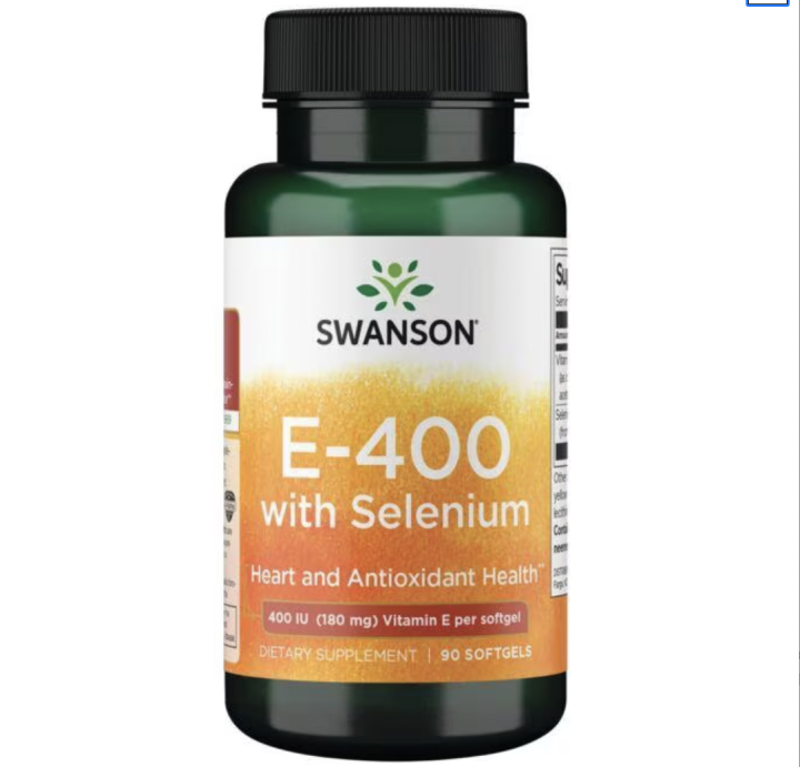 Swanson Natural Vitamin E 400 IU plus Selenium 90 softgels (new look