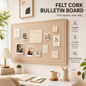 Felt Board Wall Pin Board Cuttable Sound Absorbing Memo Photo Display Home Office Decor
