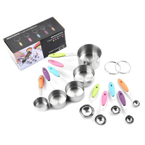 GOLIFE 8/10PCS Measuring Cups And Measuring Spoons Baking Teaspoon Measuring Cooking Tools For Baking Cooking