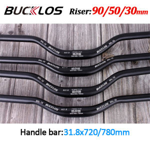 BUCKLOS 31.8mm Handle Bar Mtb 90mm Riser Bar Handle Mounatin Bike Alloy Bar 720/780mm Cycling Parts