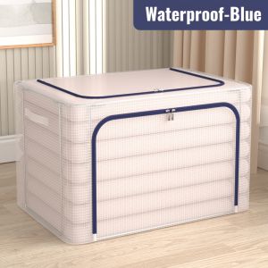 SOFTHOME PVC Waterproof Large Storage Box Dustproof Foldable Organizer for Clothes Toys Books Snacks