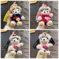 WENSH Crossbody Camera Bear Pilot Bear Keychain Bag Pendant Stuffed Animal Plush Bear Dolls Creative Japanese Style Pilot Travel Bear Key Ring Girls Boys. 