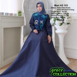 GRAC3COLL Dress Mirah 103 Gamis Maxi Dress Home Dress Model Terkini J1-22