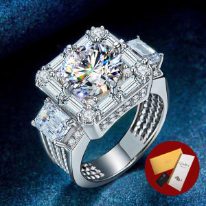 Diamcity (Free Gra Certificate) Mendominasi 5 Karat Cincin Moissanite Mewah Platinum