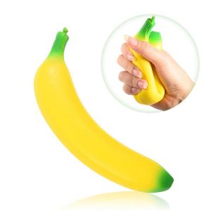 1/2PC Banana Squishy Toys Stress Relief Slow Rebound Fidget Toys Banana Stress Ball Squeeze Toy Party Favors Classroom Prizes