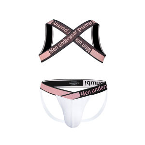 CMENIN PUMP Cotton Comfortable Mens Thong And Tank Top Set Mens Panties Fashion Tanga Underwear Man Jockstrap Underpants Nude Male MP236+98