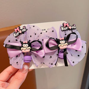 [Ready Stock]Sanrio Cartoon Bow Hair Clip for Kids Korean Kuromi Ribbon Hair Clip Fashion Cute Girls Duckbill Clip