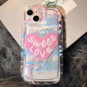 Compatible with iPhone case 14 Pro Max 11 13 Sweet Love casing 12 15 XR X Xs Max shockproof anti-drop clear 7 8 Plus 14P