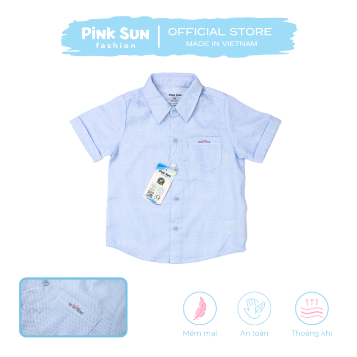 Áo Sơ Mi Bé Trai Cotton Ngắn Tay Nhiều Màu | Pink Sun Fashion – Hàng ...