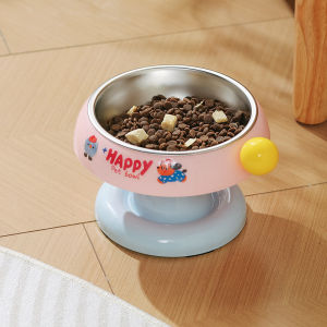 Stainless Steel Pet Food Bowl Elevated Neck Protection Cat Dog Bowl Anti-slip Bekas Makanan Kucing 狗碗