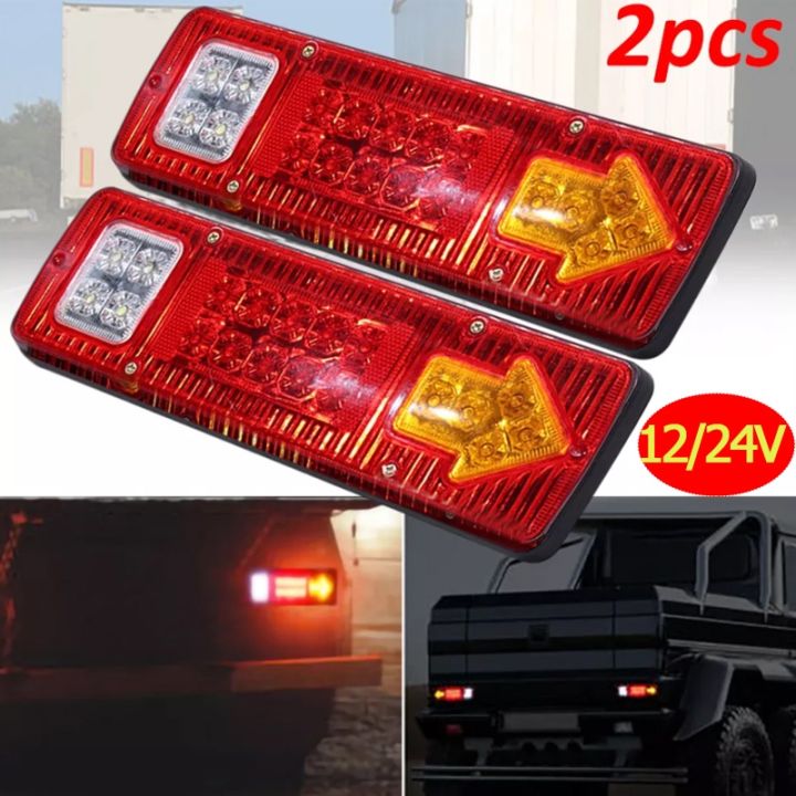 12V 24V LED Car Truck Lorry Brake Light Stop Turn Rear Tail Trailer ...