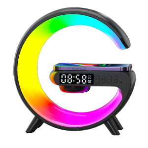 【Original】Bluetooth Speaker 15W Wireless Charger with Alarm Clock & RGB Night Light Multifunctional Portable Subwoofer Mini Speaker