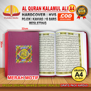 Alquran Besar Ukuran 22 cm x 30 cm | Al Quran Pojok Kalamul Ali Resleting Besar A4