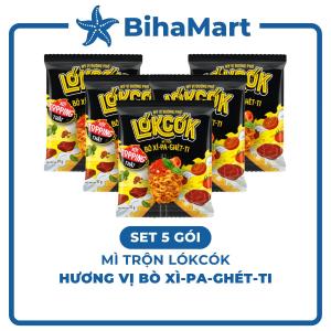 [SET 5 GÓI] - WORLD SPICE - Mì trộn LókCók hương vị Bò Xì-pa-ghét-ti Mì trộn bò Spaghetti LokCok Mì ăn liền Lokcok (97g/gói)