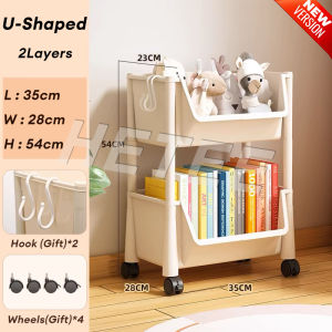 SALVO Multi -Layer Moving Storage Rack With Wheel Bookshelf Trolley Cart Multi-functional Home Bedroom Storage Organizer