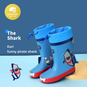 Lemonkid Childrens Rubber Rain Boots Reflective Stripes Cartoon Rain Shoes 3D Pattern Anti-Slip Toddler Rain Shoes Boys Girls Water Shoes LK2201007