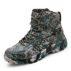 YCLIHAO Tactical Combat Boots Men Genuine Leather US Army Trekking Camping Mountaineering Winter Work Shoes Boots