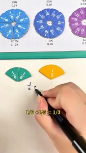 Aoduoyaya Magnetic Fraction Teaching Aid Children Fraction Math Learning Demonstration Magnetic Book