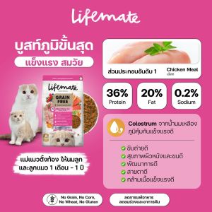[1.3kg] Lifemate Grain Free【อาหารแมว】เกรนฟรี ไม่เค็ม สูตรแมวทุกวัย ทุกสายพันธ์ บำรุงขนไม่หลุดร่วง