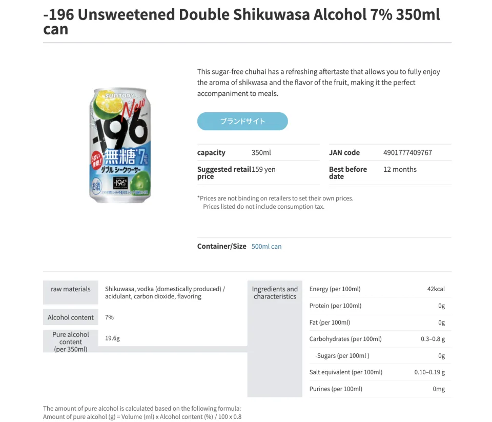 Assorted Suntory -196 Strong Zero Japanese Mixed Cocktail Can Beer