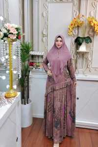 Fitria Gamis Syari Terbaru Dress Set Jilbab Murah Mewah Kekinian Baju Pesta Kondangan