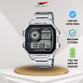 ĐỒNG HỒ NAM CASIO AE-1200WHD-1A DÂY THÉP CHỐNG NƯỚC GIỜ THẾ GIỚI. 