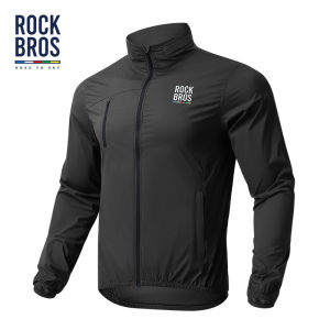 【Road to sky】rockbros đi xe đạp Áo khoác xe đạp cản gió nhẹ Áo khoác thể thao ngoài trời Đi Bộ Đường Dài phản quang khóa kéo YKK trơn