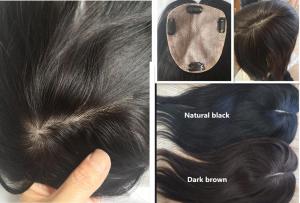 3D Human hair straight topper/toupee with bangs for women/girl 30cm length 8*12cm/13*13cm