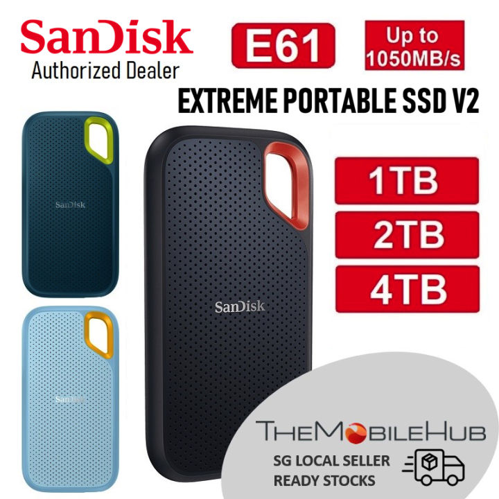 SanDisk E61 Extreme Portable SSD USB 3.2 Gen 2 500GB 1TB 2TB 4TB