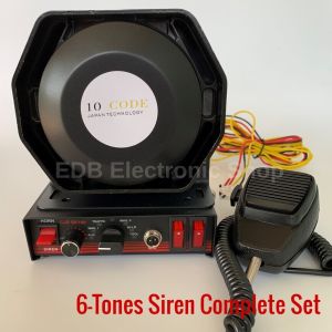 10 Code Japan Made12V 6-Tones Siren Complete Set with SirenSpeaker and microphone Warning alarm siren